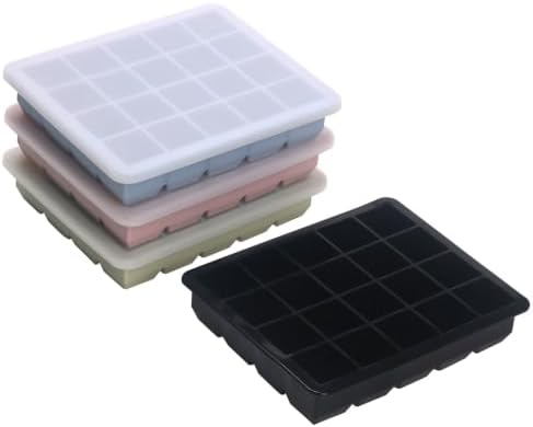 Silicone Ice Cube Tray 4 Pack - EASY RELEASE ice cube tray with lid