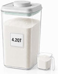 POP Airtight Flour-Rice Food-Storage Container - 4L/4.2Qt Jar with Lid