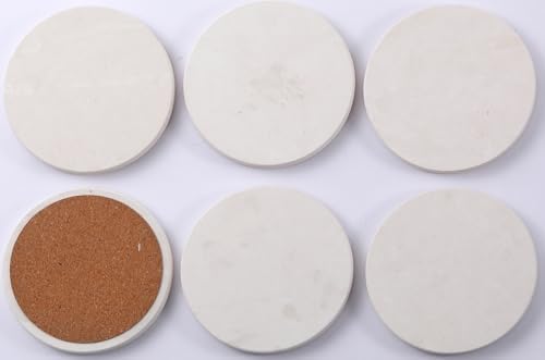 Limestone Water Absorbing Marble Coaster Set - Pack of 6 Absorbs