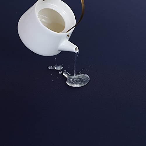 FOLINS&HOME Navy Blue 60 Inch Round Tablecloth, Waterproof Table Cloth
