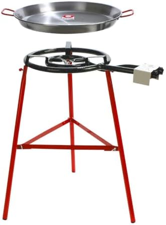 Garcima Tabarca Paella Pan Set with Burner, 20 Inch Carbon Steel