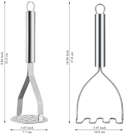 Potato Masher 2 Pcs, Kyraton Stainless Steel Heavy Duty Mash Potatoes