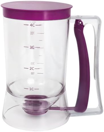 Pancake Batter Dispenser with Measuring Label, Purple