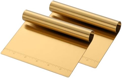 QRU 2 Piece Stainless Steel Multi Purpose Scraper, Dough Cutter, Bench