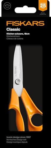 Fiskars Classic Kitchen Scissors, Serrated Blades, Right-Handed use