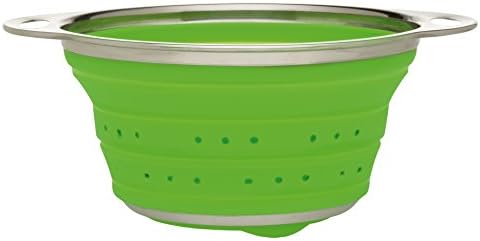 HIC Kitchen Collapsible Colander, Silicone and 18/8 Stainless Steel