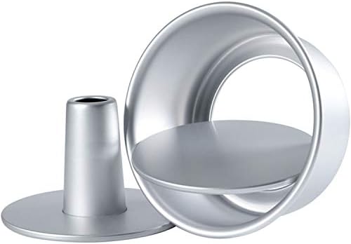 Tosnail 3 Pieces 6 Inches Aluminum Angel Food Cake Pan Round Cake Pan