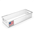 Pikanty Clear Refrigerator Organizer Bin, 15 Inch, Stackable