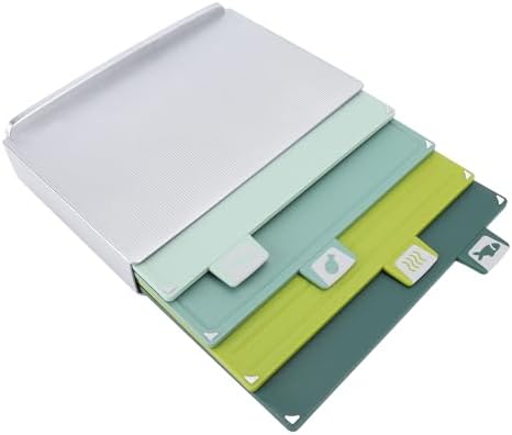 4 Piece Color Coded Cutting Board Set, Plastic Chopping Boards, Non