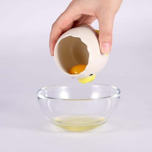2 Pack Ceramic Egg Separators, Yellow & Pink