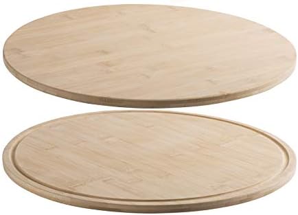 Hammont Round Cutting Board - Made from Bamboo Wood with Juice Grooves