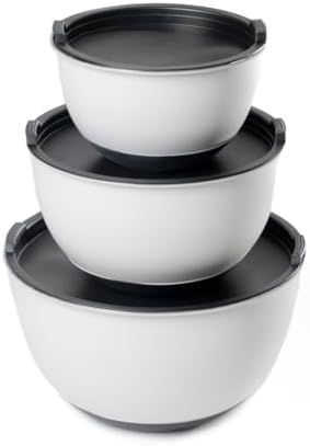 Caldwell Kitchen 3pc Stainless Steel Mixing Bowls w/ Lids &