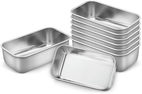 LIANYU 6.3 x 3.5 In Stainless Steel Mini Loaf Pan for Baking Bread