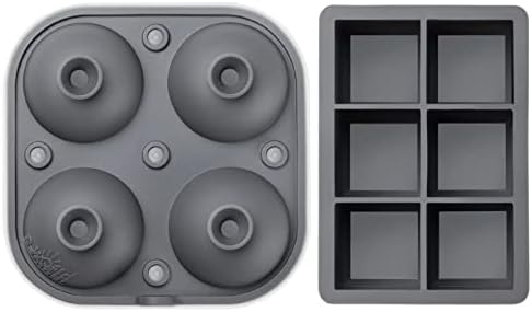 Samuelworld Large Silicone Premium Ice Trays, 2-Pack Combo, 2 Inches