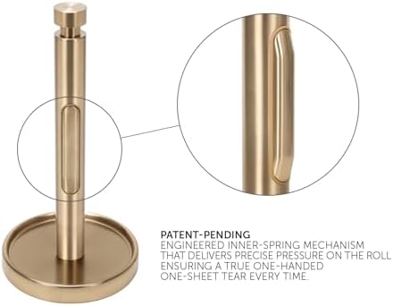 Ivilon Countertop Paper Towel Holder, Steel, Warm Gold