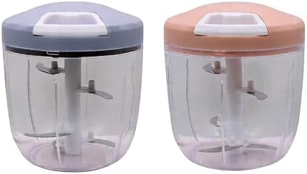 34oz Manual Food Chopper, 5-Blade Hand Pull String Vegetable Chopper &