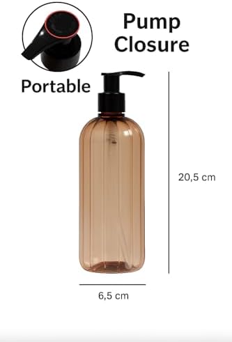 Soap Dispenser Bottle Set Light Amber Color I 2 Pump & 2 Spray Heads
