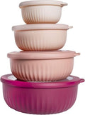 4-Piece Mixing Bowls with Lids Set, Store & Serve Plastic Bowls
