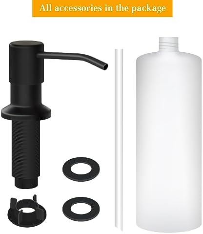Built-in Kitchen Sink Soap Dispenser, 17 OZ, Black