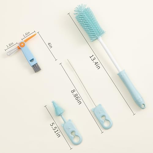 Silicone Bottle Cleaner Brush,13.4in Long Handle Water Cup Bottles
