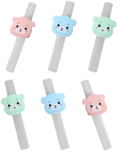 6pcs Silicone Drinking Straws with Clips for Elderly and Disabled
