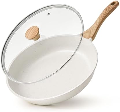 SENSARTE 8/9.5/10/11/12.5In Nonstick Ceramic Frying Pan with Lid