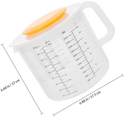 White Measuring Cup 2.5l with Lid, Mixing Bowl Plastic
