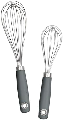 Tovolo Wire Whisk Set of 2 for Baking Cooking Mixing Whisking, 10" &