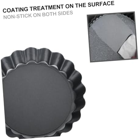 SHOWERORO 6 Piece round Carbon Steel Pie Tart Pan with Removable