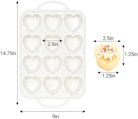 2 PCS Silicone Heart Shaped Cake Pans, Reusable Non-stick Baking Mini