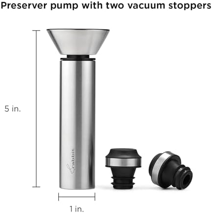 Rabbit Wine Vacuum Pump with Two Preserving Bottle Stoppers