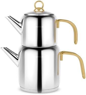 Karaca New Mira Turkish Tea Set, 1L Teapot and 2L Kettle