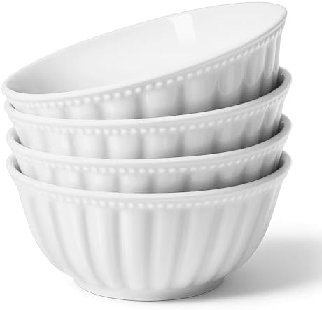 HOMBENE Ceramic Soup Serving Bowls for Kitchen, 6.4 Inch, Set of 4