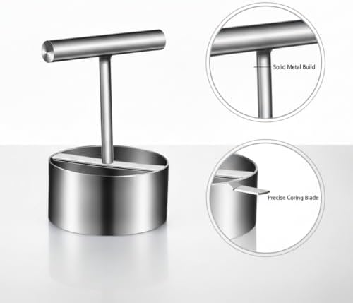 Stainless Steel Apple Corer, Single-Press Fruit Slicer for Uniform
