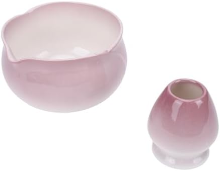Ceramic Matcha Bowl and Whisk Holder Set, 16.9OZ Japanese Matcha Bowl