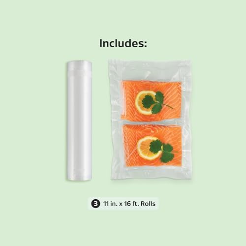FoodSaver Custom Fit Vacuum Sealer Rolls, 11in x 16ft