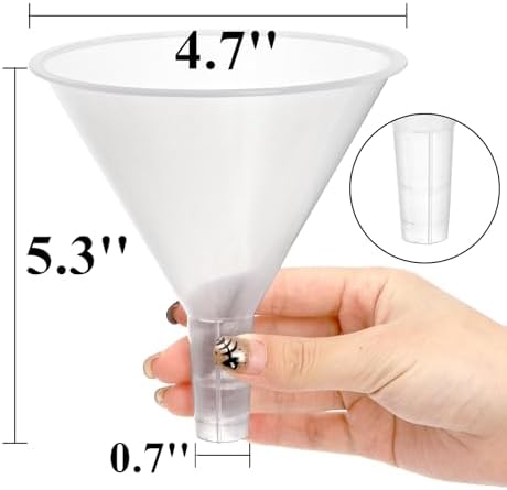 Tebery 20 Pack Plastic Funnels Set, 4.7 Inch Wide Mouth Funnel for