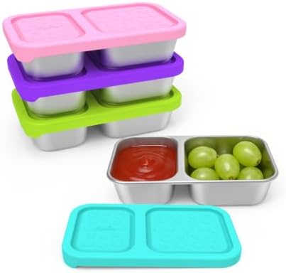 SOPHICO 2 compartment Reusable Kid Lunch Snack Containers with