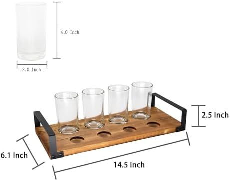 OwlGift Wood Craft Beer Flight w/Bottle Cap Storage Sampler Tray