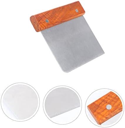 Stainless Steel Dough Flour Powder Scraper Cutter with Wood Handle