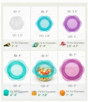 6 Pack Reusable Silicone Stretch Lids