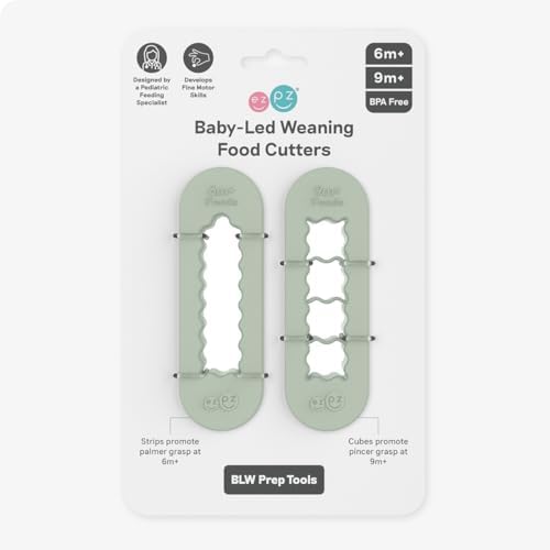 ezpz Baby-Led Weaning Food Cutters, 2 Pack, Sage