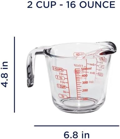 2 Cup Clear Glass Measuring Cup, 500mL