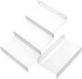Kisangel 4pcs Expandable Acrylic Spice Rack Organizer, Tiered Tray Set