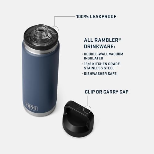 YETI Rambler 26 oz Bottle, Leakproof, Vacuum Insulated, Stainless