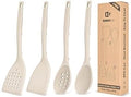 BUNDLEPRO Silicone Cooking Utensil Set, 4 Pcs, Khaki