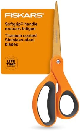 Fiskars SoftGrip Titanium Scissors All Purpose - 8" Straight Handle