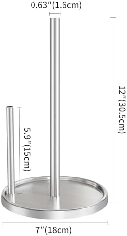 Jesginboo Silver Countertop Paper Towel Holder, Weighted Base