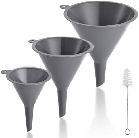 Plastic Kitchen Funnel Set of 3, Durable Round Food Grade Cooking
