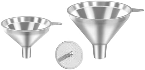 Serinar 3-Piece Stainless Steel Kitchen Funnel Set for Kitchen Bottle